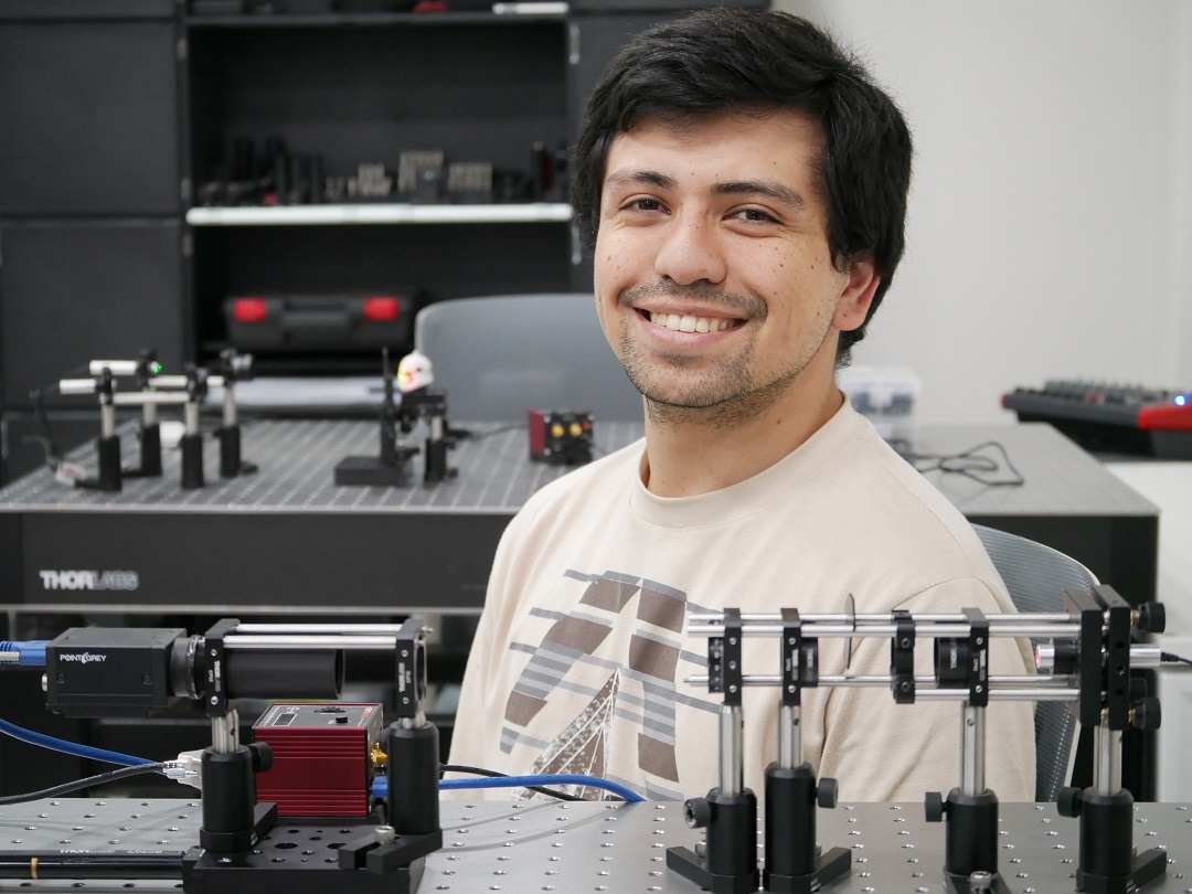 Camilo Weinberger, optoelectronics lab assistant, presented research advances in SPIE